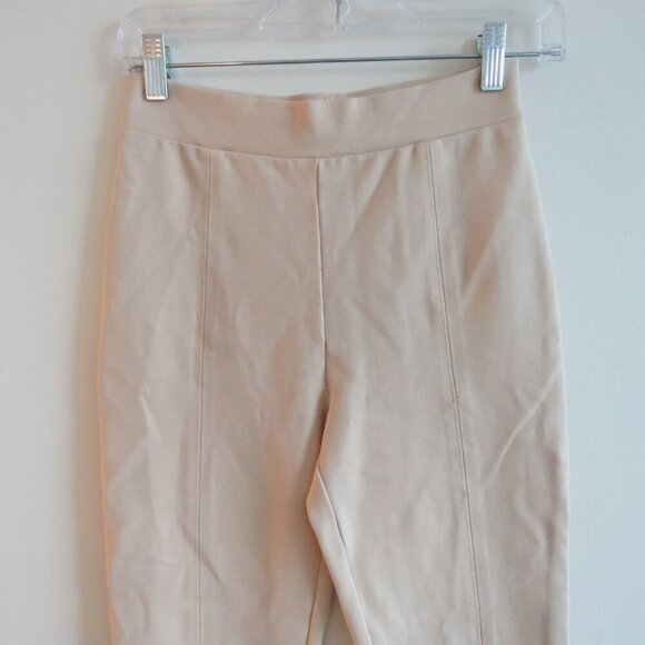 AARON & AMBER Tan Beige Split Hem Ponte Knit Stretch Pants - Women's Size S - Picture 2 of 13